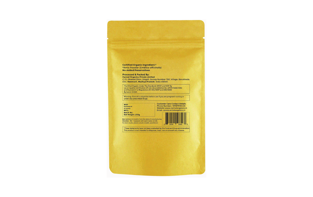 Carmel Organics Amla Powder    Pack  250 grams